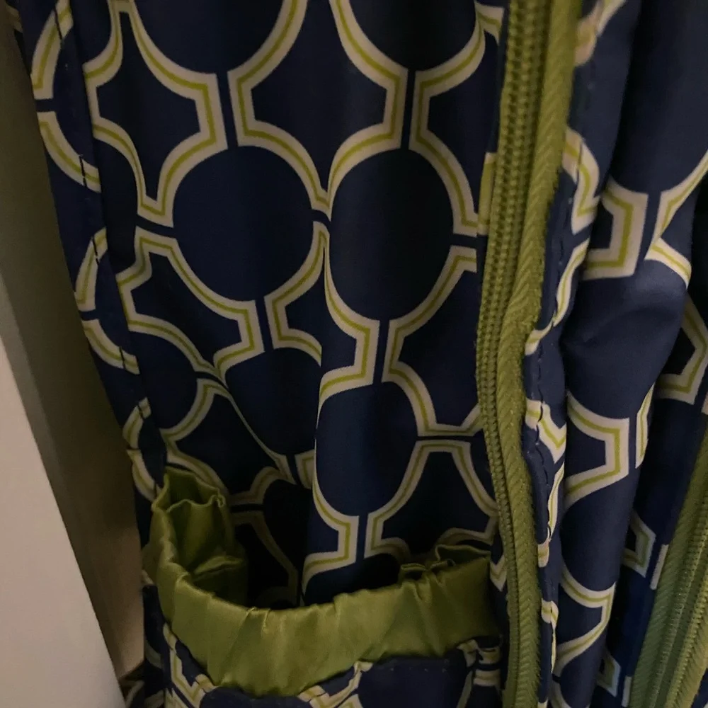 JuJuBe Backpack Green and Blue Diaper Bag Used
